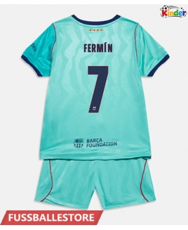 Günstige Barcelona Fermin Lopez #7 3rd trikot Kinder 2026-27 Kurzarm (+ Kurze Hosen)